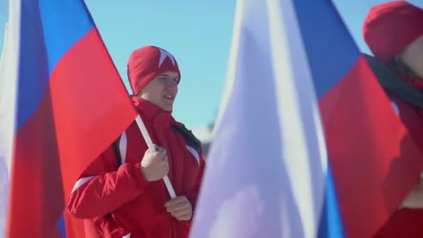 Russland, Nowosibirsk, 2016: Eröffnung der Sportwettkämpfe. Wintersport. — Stockvideo