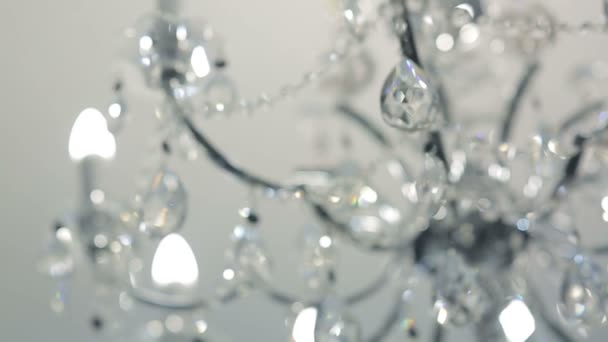 Beautiful elegant chandelier — Stock Video