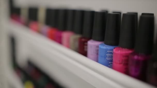 Diverso juego de manicura de uñas — Vídeo de stock