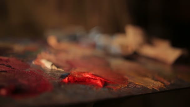 Artysta maluje obraz — Wideo stockowe