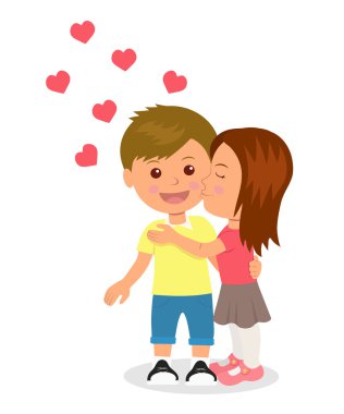 İlk aşkım. Sarılma ve öpüşme kız ve erkek. Konsept tasarımı bir romantik ilişki bir erkek ve bir kadın arasında.