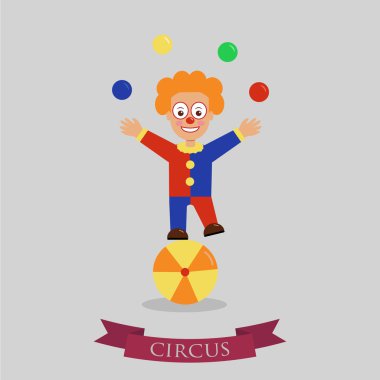 Topu hokkabazlık palyaço.