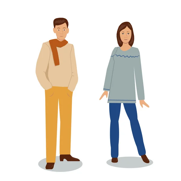 Hombre y mujer en un vestido elegante . — Vector de stock