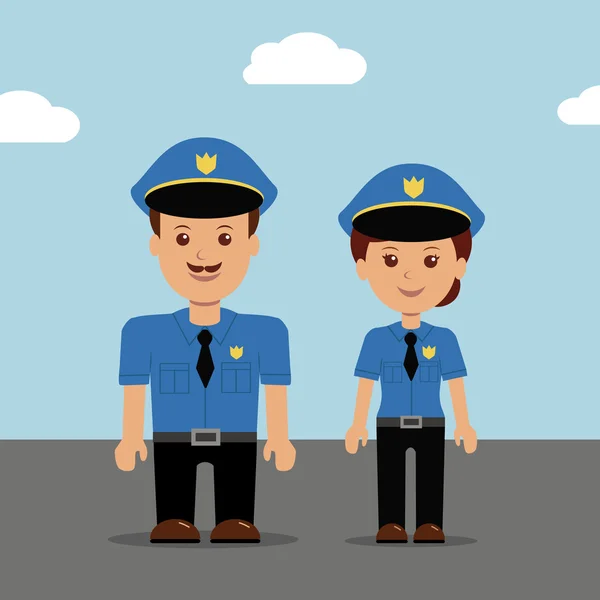 Set of vector illustration police peoples. — Stock Vector