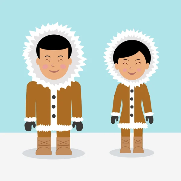 Characters eskimos. — Stock Vector