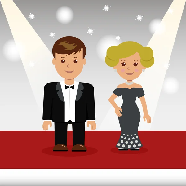 Celebrities walk the red carpet — Stock Vector