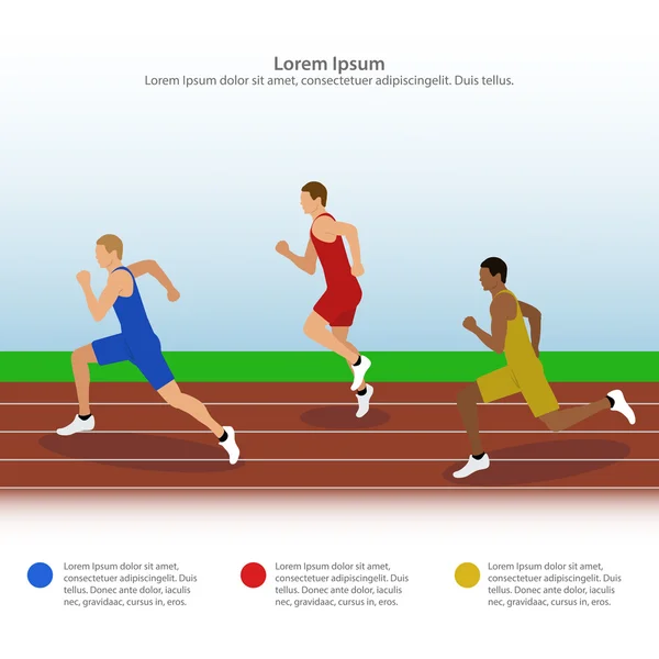 Illustration av sprinters på löpbandet — Stock vektor