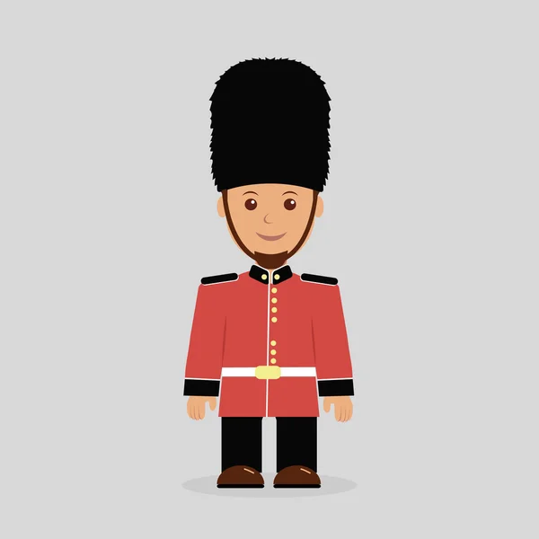 Ilustración de una guardia inglesa sobre un fondo claro — Vector de stock