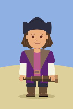 Christopher Columbus is on land. clipart