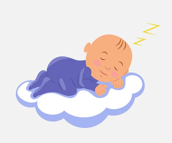 Bulut üzerinde uyuyan bebek — Stok Vektör