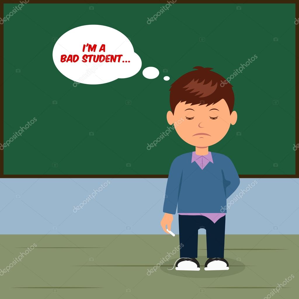 Sad schoolboy at the blackboard. Concept design bad student Stock Vector Image by ©Aurora72 #99327106 Sad schoolboy at the blackboard. Concept design bad student Stock Vector Image by ©Aurora72 #99327106