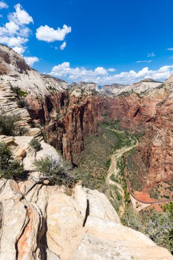 Görünüm melekler iniş, Utah, ABD üstünden Zion National Park