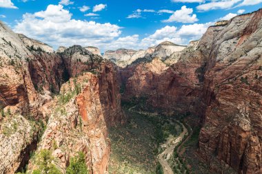 Görünüm Angel s iniş, Utah, ABD üstünden Zion National Park