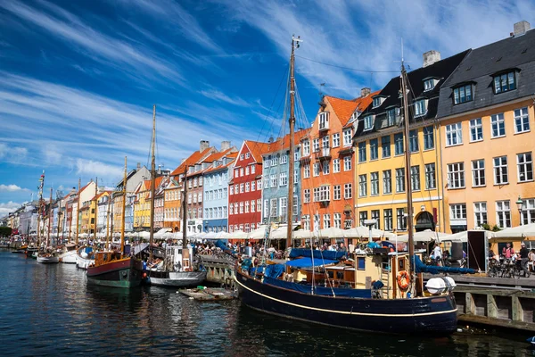 Nyhavn в Копенгагене, Дания — стоковое фото