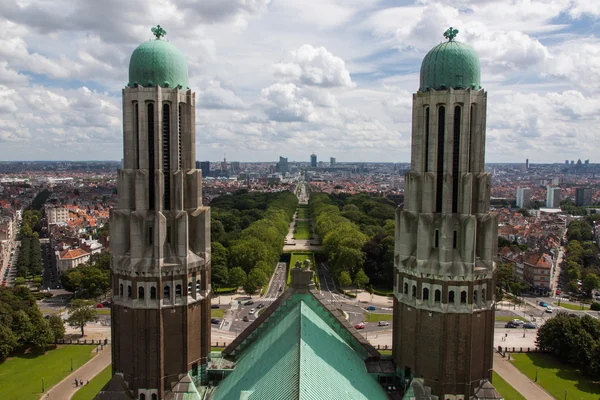 Skyline Bruxelas da Basílica Nacional de Koekelberg . — Fotografia de Stock