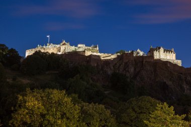 Edinburgh Castle adlı gece, İskoçya, Birleşik Krallık