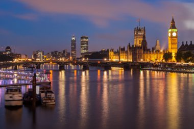 büyük ben ve westminster Köprüsü'nde dusk, Londra, İngiltere
