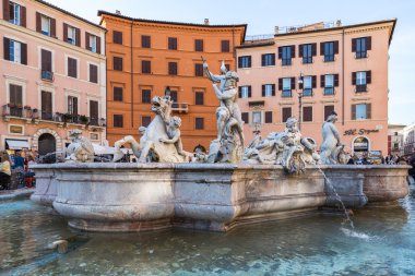 Neptune heykelinin piazza navona, Roma, İtalya