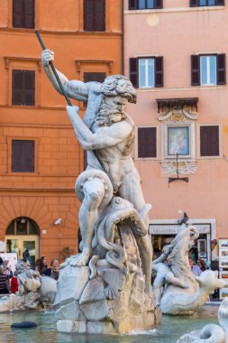 Neptune heykelinin piazza navona, Roma, İtalya