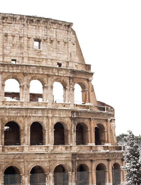 Coliseu com neve, Roma . — Fotografia de Stock