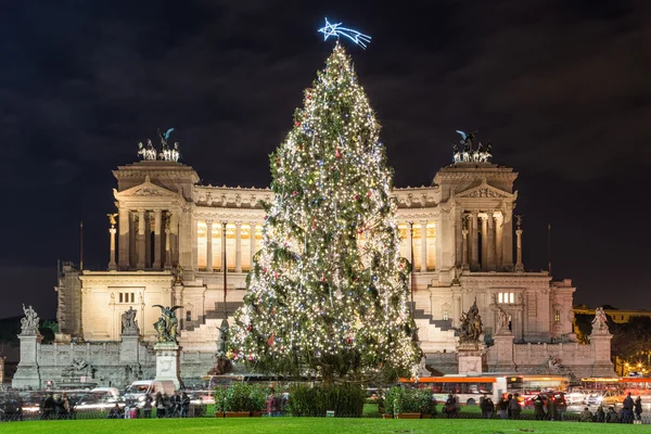 O Altare della Patria no Natal em Roma, Itália — Fotografia de Stock