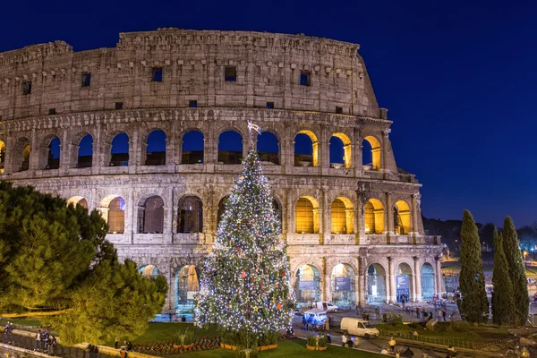 Colosseum in Rome at Christmas during sunset, Italy