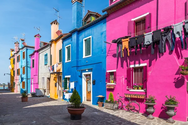 Boyalı evlerin Burano, Venedik Lagoon, İtalya.