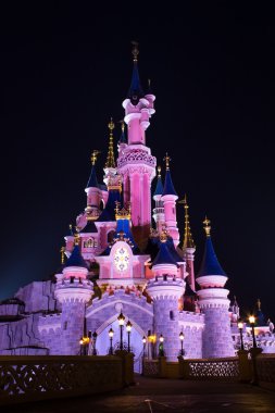 Disneyland Paris Castle at night, Paris, France