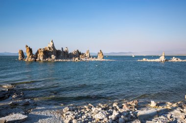 Mono Lake with tufa rock in Mono County, California, USA clipart