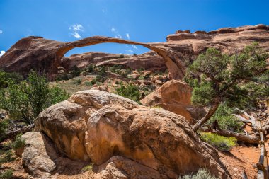 Arches Ulusal Parkı 'ndaki Peyzaj Kemeri, Utah, ABD.