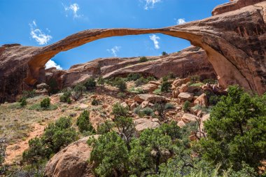 Arches Ulusal Parkı 'ndaki Peyzaj Kemeri, Utah, ABD.