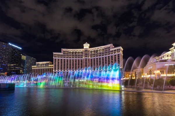 Blick auf bellagio Hotels und Casino in der Nacht, las vegas — Stockfoto