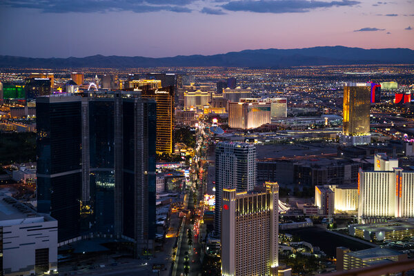 View of Las Vegas from Stratosphere Tower at night