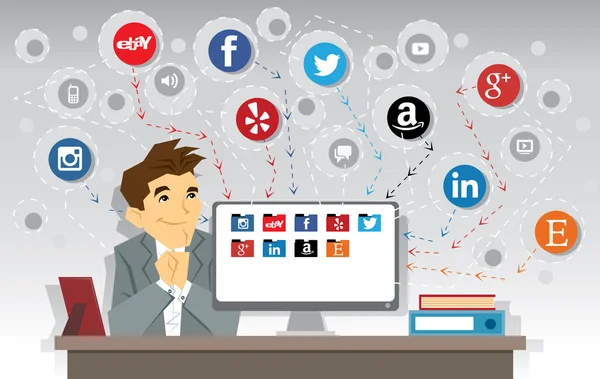 Sosyal ağlar illüstrasyon 