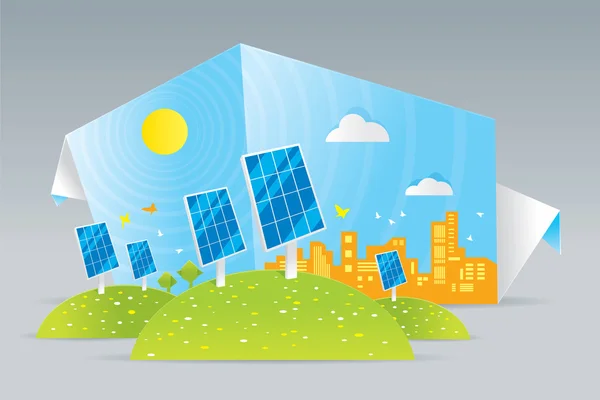 Paneles solares Eco — Vector de stock