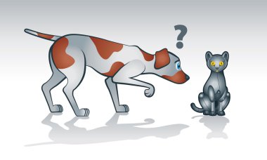 Robot kedi ile meraklı köpek