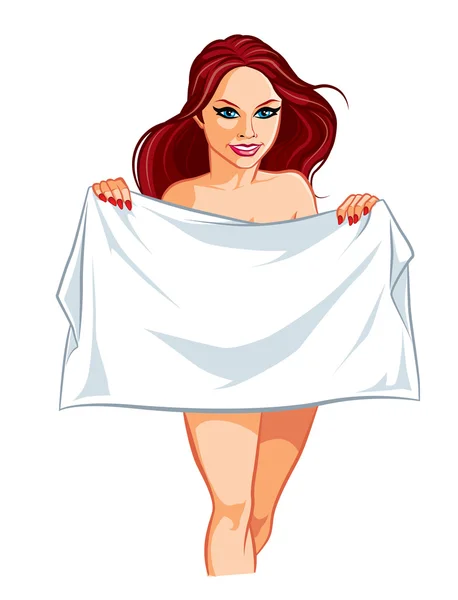 Κορίτσι με πετσέτα — Διανυσματικό Αρχείο