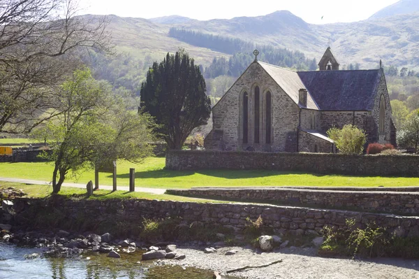 Beddgelert Snowdonia Wales Old Church Saint Mary Standing River Glaslyn Royalty Free Stock Photos