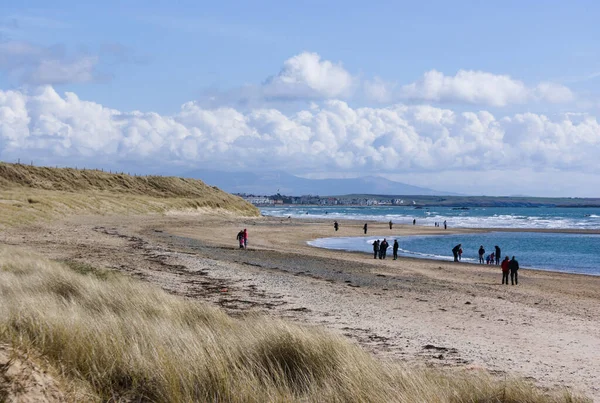 Rhosneigr Village Anglesey Wales Beach Landscape View Beautiful Sandy Shore Stock Picture