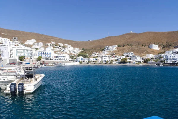 Greece Astypalea Island Port Landscape Small Harbor Pera Yailos Beautiful — Foto de Stock