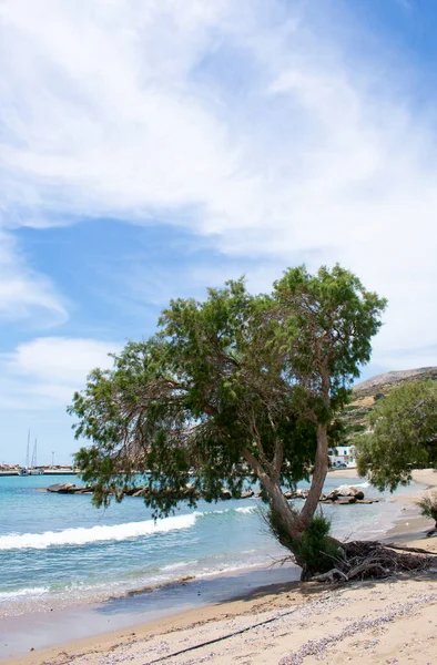 Sikinos Island Greece Secluded Small Island View Beautiful Sandy Beach — Stock Photo, Image