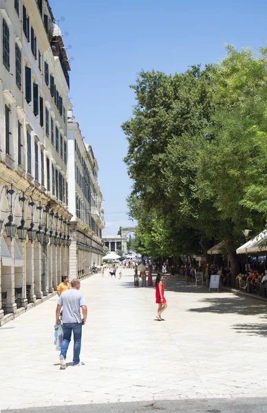 Corfu Town Yunanistan Temmuz 2014 Zarif Mimari Liston Binası Eski — Stok fotoğraf