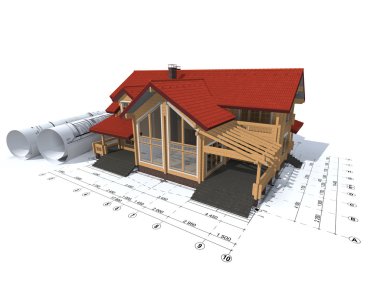 3D render bir evi projesi