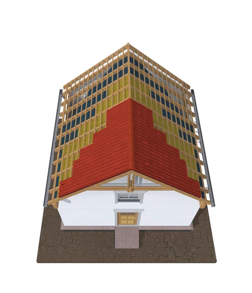 Architektur-Musterhaus zeigt Baustruktur — Stockfoto