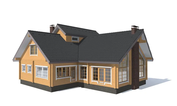Arquitetura modelo casa isolada em branco — Fotografia de Stock
