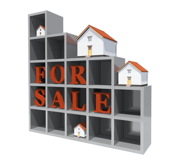 Arquitetura modelo casas vermelho para venda — Fotografia de Stock