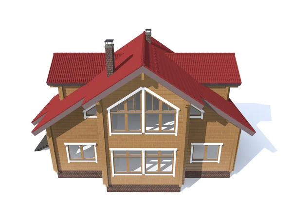 Het platform model huis geïsoleerd in wit — Stockfoto