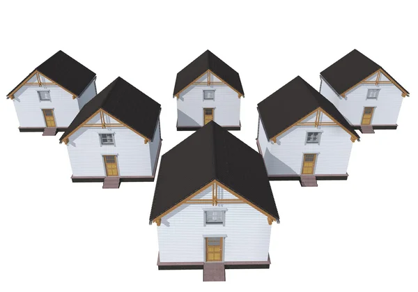 Arquitetura modelo casas particulares — Fotografia de Stock