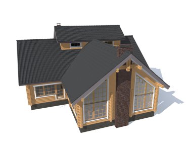 mimari modeli ev beyaz 3d izole