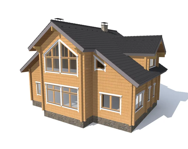 Architettura modello casa isolata in bianco 3D — Foto Stock
